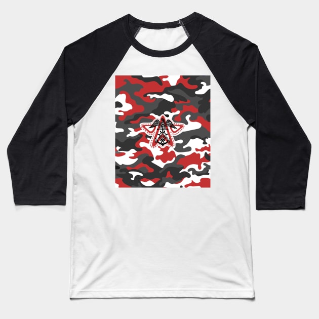 Camouflage Red - Eagle Star Baseball T-Shirt by GR8DZINE